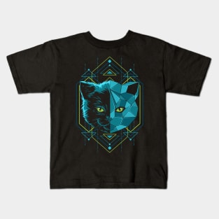 Cat Head Geometry Kids T-Shirt